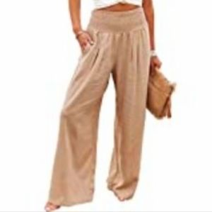 Cotton linen flared pants